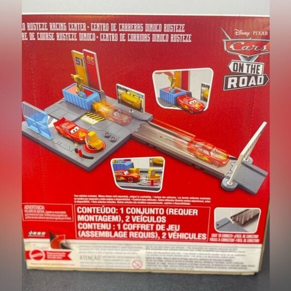 Disney Pixar Cars On The Road Dinoco Rusteze Racing Center Mcqueen & Pitty - Picture 5 of 10